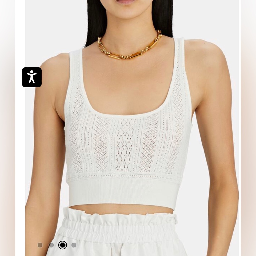 Intermix Tyra Pointelle Knit Crop top. S.